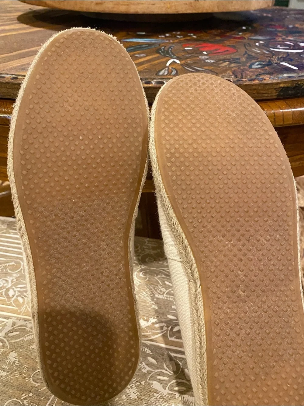 Toms Beige Canvas Espadrille Flats